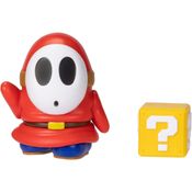 Super Mario - Boneco Shy Guy de 7cm com Bloco - Sunny