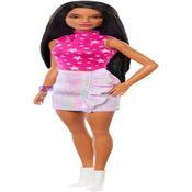 Boneca Barbie Fashionistas Morena - Top Pink Estrelas Hrh13