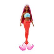 Barbie - Boneca Sereia Mundo da Fantasia Cabelo Rosa - Cauda Vermelha Hrr04