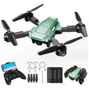 Mini Drone com Cãmera 1080P FPV 3 Velocidades para Adultos, ATTOP, Verde