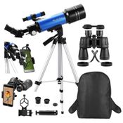 Telescópio Astronômico 10x50 com Lente HD 10X50 Bak4 Prism FMC Lens para Observação da Lua , MaxUSee F40070, Azul