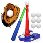 Kit de T Ball com 6 Bolas e 2 Tacos para Crianças de 4 a 8 Anos, TOY Life, Azul