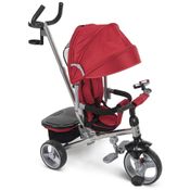 Triciclo Infantil 4 em 1 com Dossel Removível, Alça Ajustável, Apoio para os Pés Dobrável e Armazenamento, Huffy, Vermelho