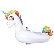 Boia Inflável Motorizada Unicórnio para Adolescentes e Adultos, Poolcandy, Branco