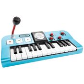 Teclado Infantil com Microfone, Bluetooth e 4 Modos para Tocar Suas Músicas Favoritas, Little Tikes, Azul