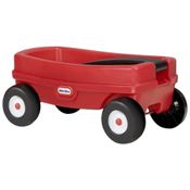 Carrinho de Transporte de Brinquedo, Feito de Plástico Resistente com Alça que Dobra para Fácil Armazenamento, Little Tikes, Vermelho