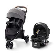 Carrinho de Bebê Travel System com Rodas para Todo Terreno e Suspensão ComfiTech no Assento para Maior Conforto, Graco Outpace LX, Cinza e Preto