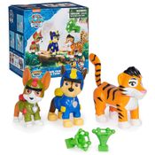 Bonecos de Ação Jungle Pups Chase, Tracker & Tiger 5 cm de Altura com Lançador de Projéteis para Crianças Acima de 3 Anos, Patrulha Canina