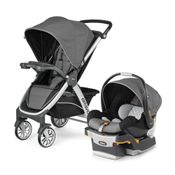 Carrinho de Bebê Travel System Dobragem com Uma Mão com Porta-Copos, Chicco Bravo Trio, Cinza