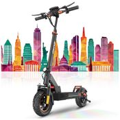 Scooter Elétrica para Adultos até 150 kg, Velocidade Máxima de 45 km/h e Alcance de 50 km com Pneus Off-Road de 26 cm, Freio Duplo e Suspensão Dupla,