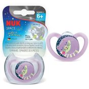 Chupeta NUK Space Glow Night Silicone Girl Rosa 6M+ PA7336-2G