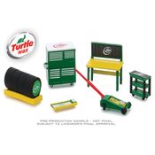 Diecast Set: Shop Tools - Ferramentas e Acessórios - Turtle Wax - Série 1 - 1:64 - Greenlight (Chase / Green Machine) Re