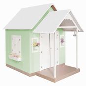 Casinha de Brinquedo com Telhado Branco/Verde L12 - Criança Feliz