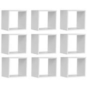 Kit 09 Nichos Organizador 30x30cm Branco - AJL Móveis