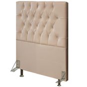Cabeceira Cama Box Solteiro 90cm Diamante Veludo J02 Bege - Mpozenato