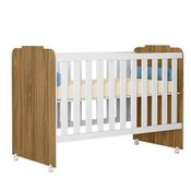 Berço Com Rodízios Amour P14 Natural/Branco - Mpozenato