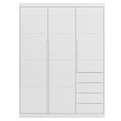 Guarda Roupa Infantil 3 Portas 4 Gavetas Lua P04 Branco - Mpozenato