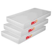 Kit 3 Colchões Liso Para Berço 130x70x10 cm D18 Branco - Prorelax