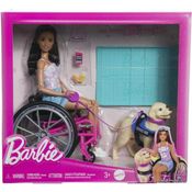 Barbie Fashion Boneca Cadeira de Rodas e Cão Mattel HJY85