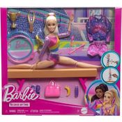 Barbie Profissoes Barbie Loira Conjunto de Ginasta Mattel HRG52