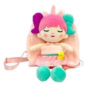 Mochila Fofinha Boneca Branca Unicornio e Mochila Rosa Caa TOYS