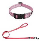 Combo Pet - Coleira Reflexiva Rosa Tam P e Guia Reflexiva Rosa 2x120 Mimo - PP068K PP068K