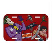 Placa de Carro Liga da Justiça 30 x 15 Cm