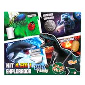 Brinquedo Kit 4 Em 1 Explorador Escava Prêmio Insetos, Animais, Dinossauros E Espaço