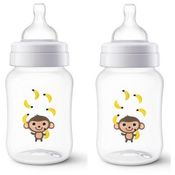 Kit com 2 Mamadeiras Classica Macaco 260ML Philips AVENT SCF821/11