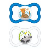 Kit 2 Chupetas Air Bico de Silicone 6M+ Azul - MAM