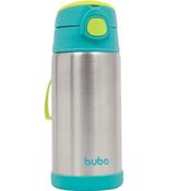 Garrafa Termica Infantil com Canudo AÇO INOX 400ML AZUL Buba 11385