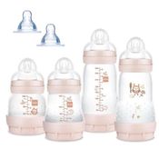 Kit com 4 Mamadeiras EASY START GIFT SET Anticolica 130/160/260 Rosa MAM 4692
