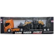 Caminhao HI-WAY Plataforma PA Carregadeira Case Laranja Usual Brinquedos 404