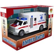 Ambulancia Fricçao com Som e LUZ Branco DM TOYS DMT6164