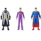 Conjunto com 3 Bonecos Herois e Viloes da DC de 24CM Batman SUNNY