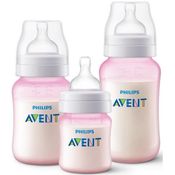Kit 3 Mamadeiras Classica Rosa 125ML 260ML e 330ML Philips AVENT SCY119/19