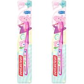 2X ESCOVA DE DENTE BABY PEPPA PIG 0-2 ANOS ROSA DENTALCLEAN