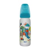 Mamadeira Azul  Divertida Bico Silicone 240ml Tam.2 - Lillo