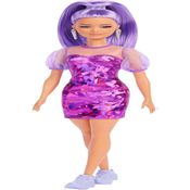Boneca Barbie Fashionistas - Vestido Roxo Monocromático Hbv12