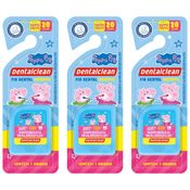 3 FIO DENTAL INFANTIL - PEPPA PIG - 20M - AZUL - DENTALCLEAN