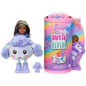 Boneca Barbie Chelsea Cutie Revelação Roupa de Pelúcia Poodle com 6 Surpresas, Roxa