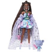 Boneca Barbie Extravagante com Vestido Estampada e Pet de Estimação