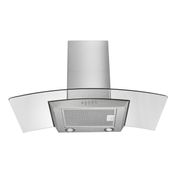 Coifa de Vidro Curvo 90cm, Luz LED e 3 Níveis p/ Fogão 6 Bocas 127v-234w Inox Multilaser - CE063OUT [Reembalado] CE063OUT