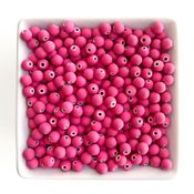 Miçanga Bola Rosa Pink Emborrachada 6mm - 40 gr