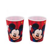 Jogo Com 2 Copos Plástico Mickey 400ml Disney