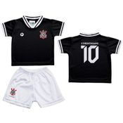 Conjunto Bebê Corinthians Uniforme Preto - Torcida Baby