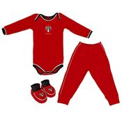 Kit Bebê São Paulo 3 Peças Longo Vermelho - Torcida Baby