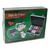 Jogo De Poker Maleta Com 200 Fichas + 2 Baralhos + 5 Dados