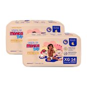 Kit 2 Fralda Turma da Mônica Baby Premium Jumbo XG com 14un cada