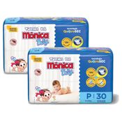 Kit 2 Fraldas Turma da Mônica Baby Jumbo P com 30un cada